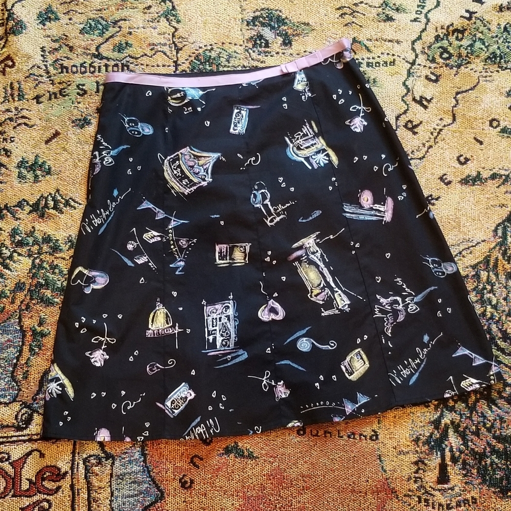 Vintage Rafaella stretch poplin pastle whimsical carnival skirt